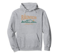 Mount Rainier Mountains Sun 80S Hoodie - Novelty Apparel for Adults - T-Shirt, Sweatshirt, Hoodie