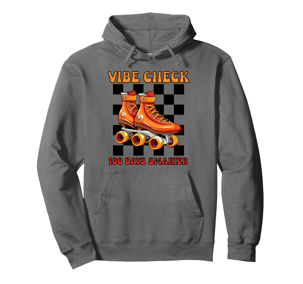 100 Days School Vibe Check 100 Smarter Hoodie - Graphic Print for Adults - T-Shirt, Sweatshirt, Hoodie