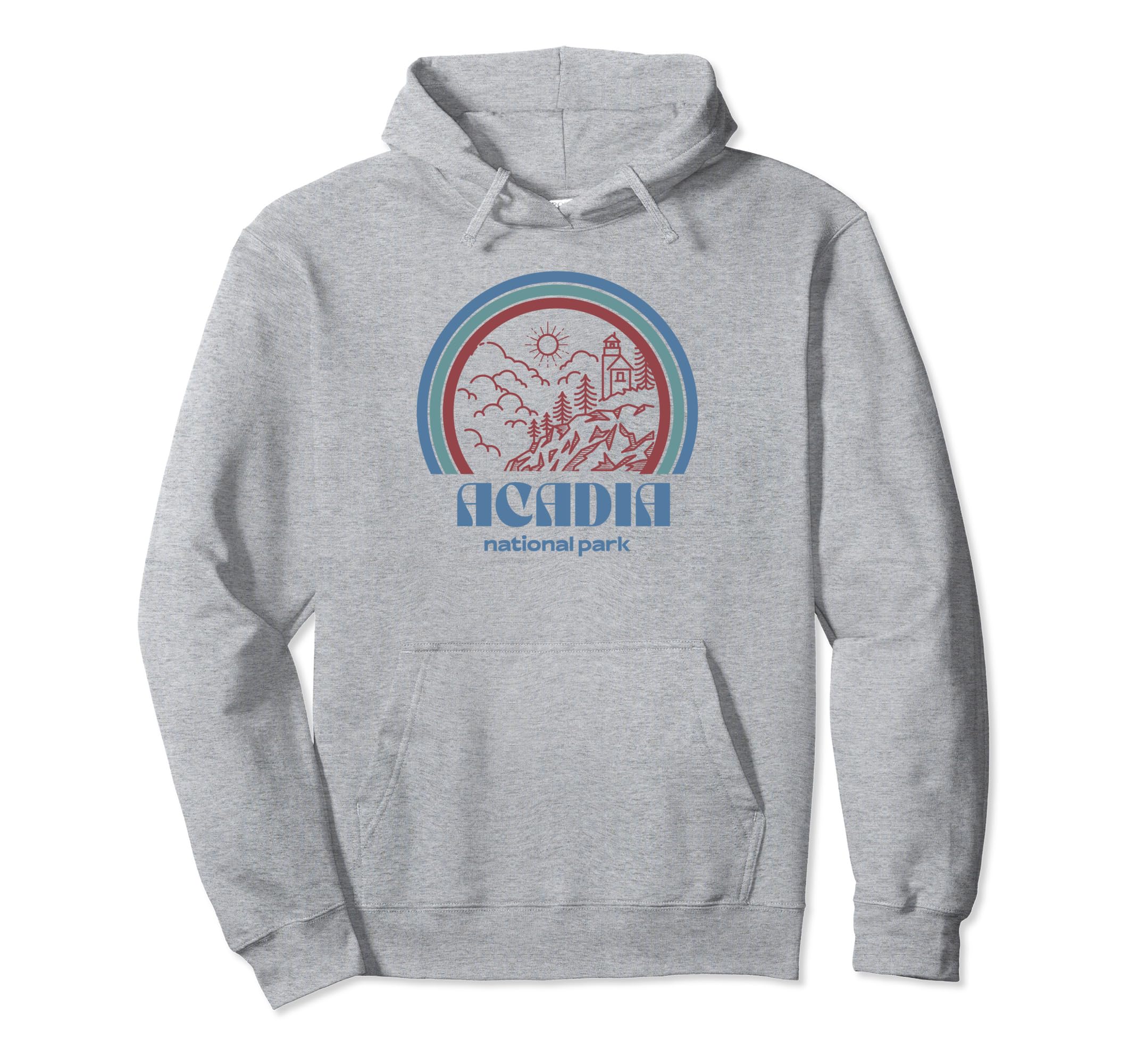 Acadia National Park Outdoor Hiking Hoodie - Minimalist Print Men Women - T-Shirt, Sweatshirt, Hoodie