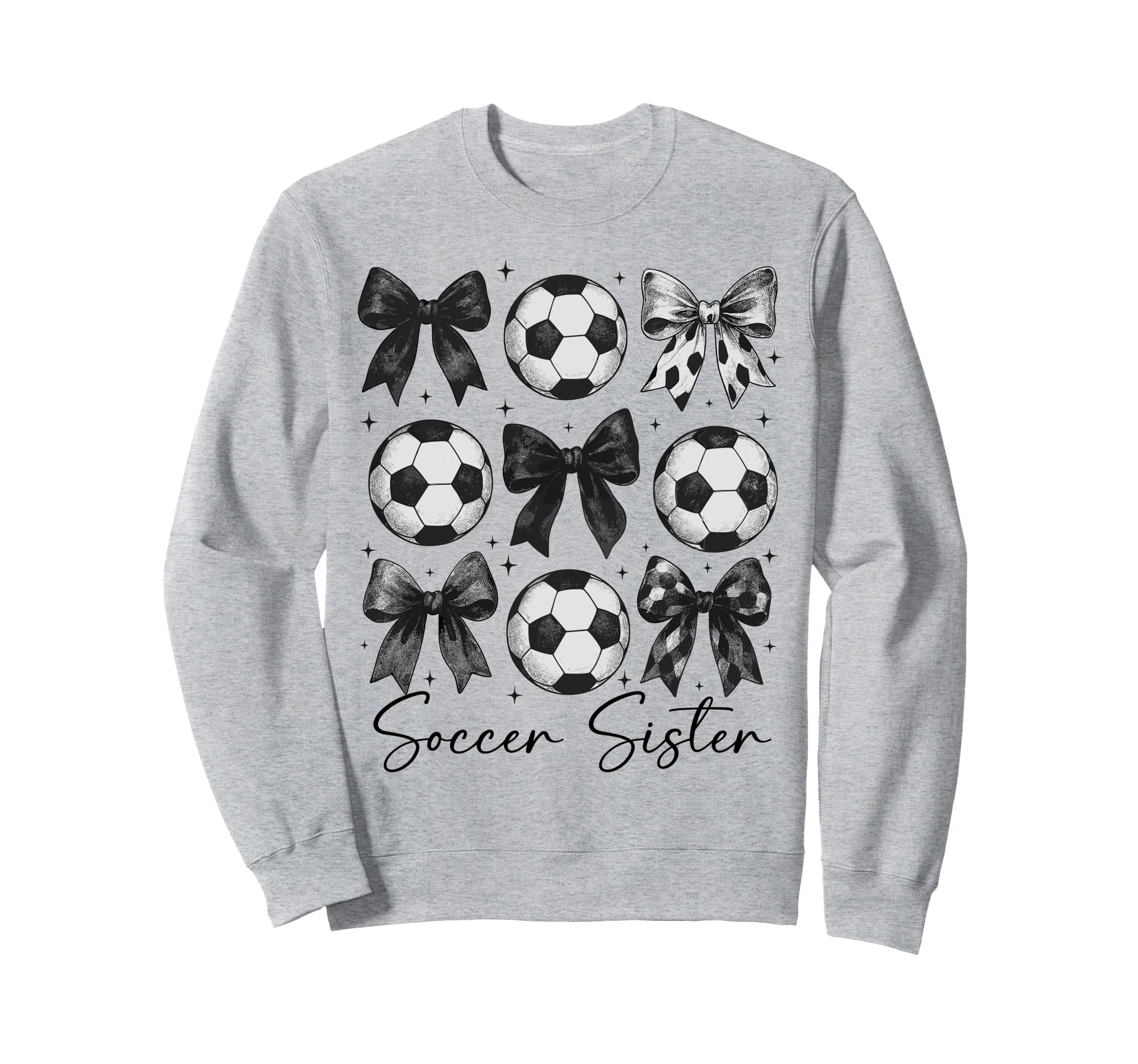 Soccer Sister Funny Coquette Bow Soccer Sweatshirt - Graphic Print Unisex - T-Shirt, Sweatshirt, Hoodie
