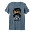 Mom Life Messy Bun Curly Hair Hockey T-Shirt - Unique Graphic Unisex - T-Shirt, Sweatshirt, Hoodie