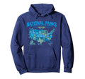 All U S National Parks Map Camping 80S Hoodie - Minimalist Print Men Women - T-Shirt, Sweatshirt, Hoodie