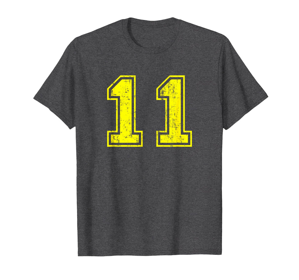 Number 11 Varsity Distressed Sport Team T-Shirt - Graphic Print Men Women - T-Shirt, Sweatshirt, Hoodie