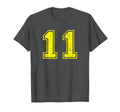 Number 11 Varsity Distressed Sport Team T-Shirt - Graphic Print Men Women - T-Shirt, Sweatshirt, Hoodie