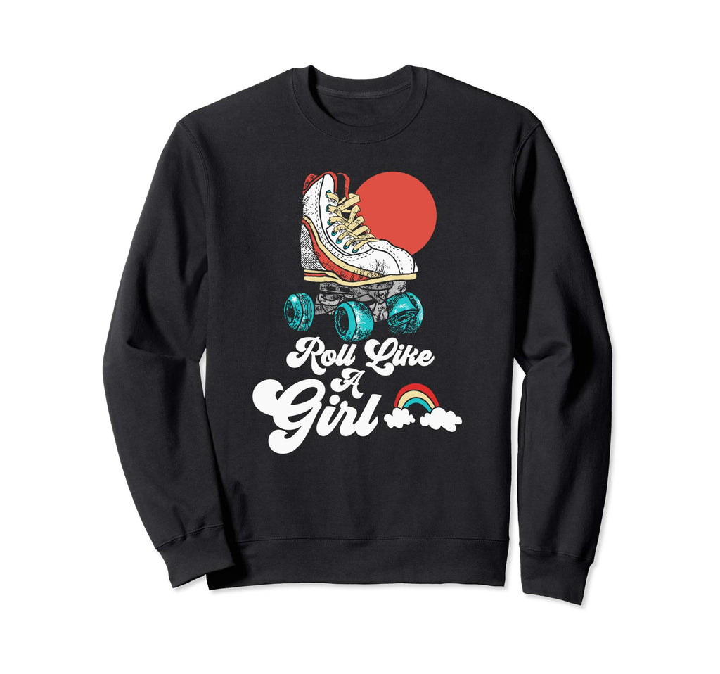 Roll Like Minimalist Roller Skate Sweatshirt - Graphic Print for Adults - T-Shirt, Sweatshirt, Hoodie