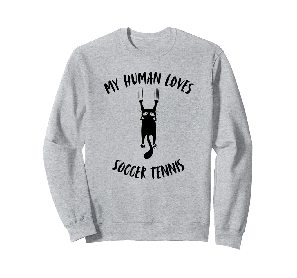 My Human Loves Soccer Tennis Cat Sweatshirt - Custom Art Print for Adults - T-Shirt, Sweatshirt, Hoodie