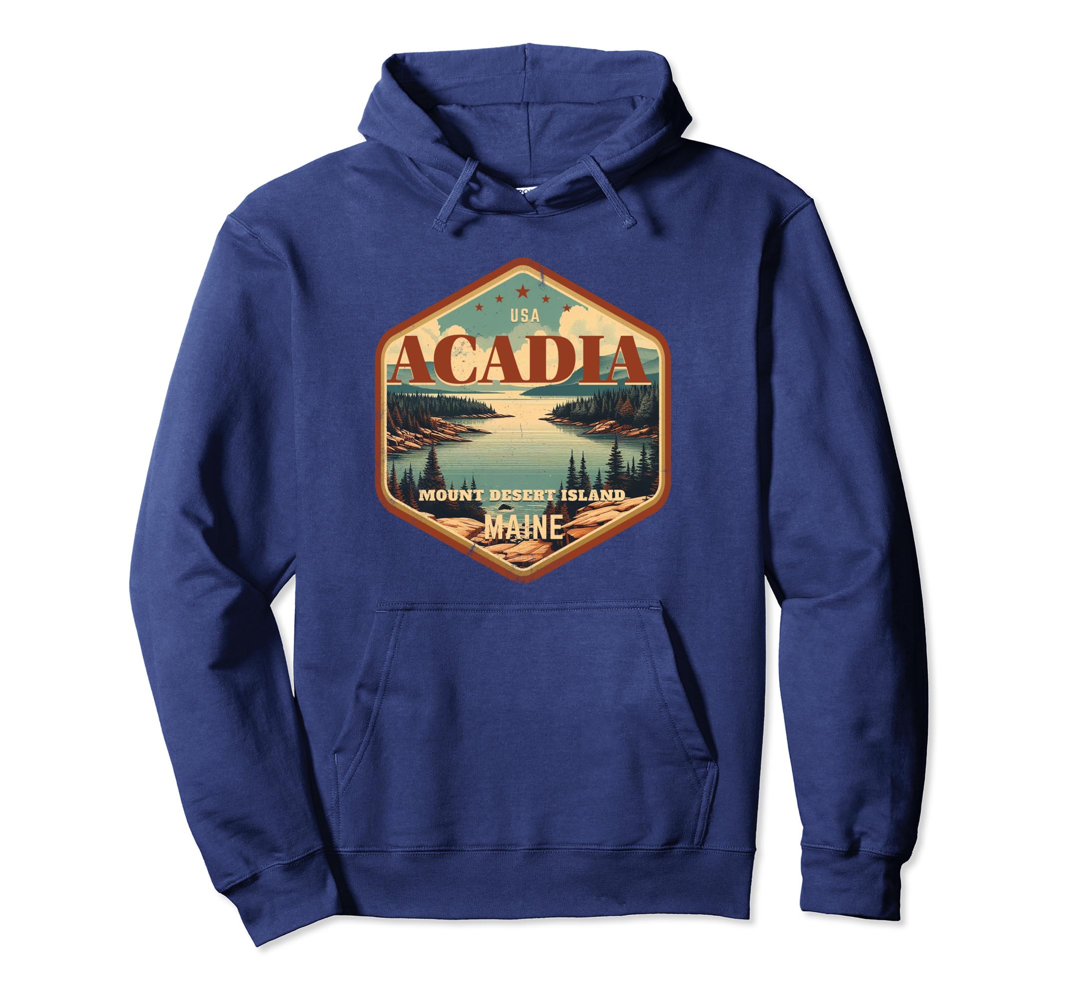 Acadia National Park Hexagonal Hoodie - Trendy Graphic Men Women - T-Shirt, Sweatshirt, Hoodie
