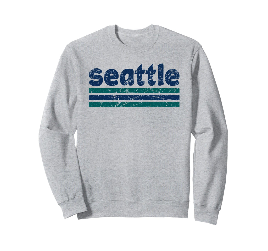 Seattle Washington Three Stripe Sweatshirt - Custom Art Print Men Women - T-Shirt, Sweatshirt, Hoodie