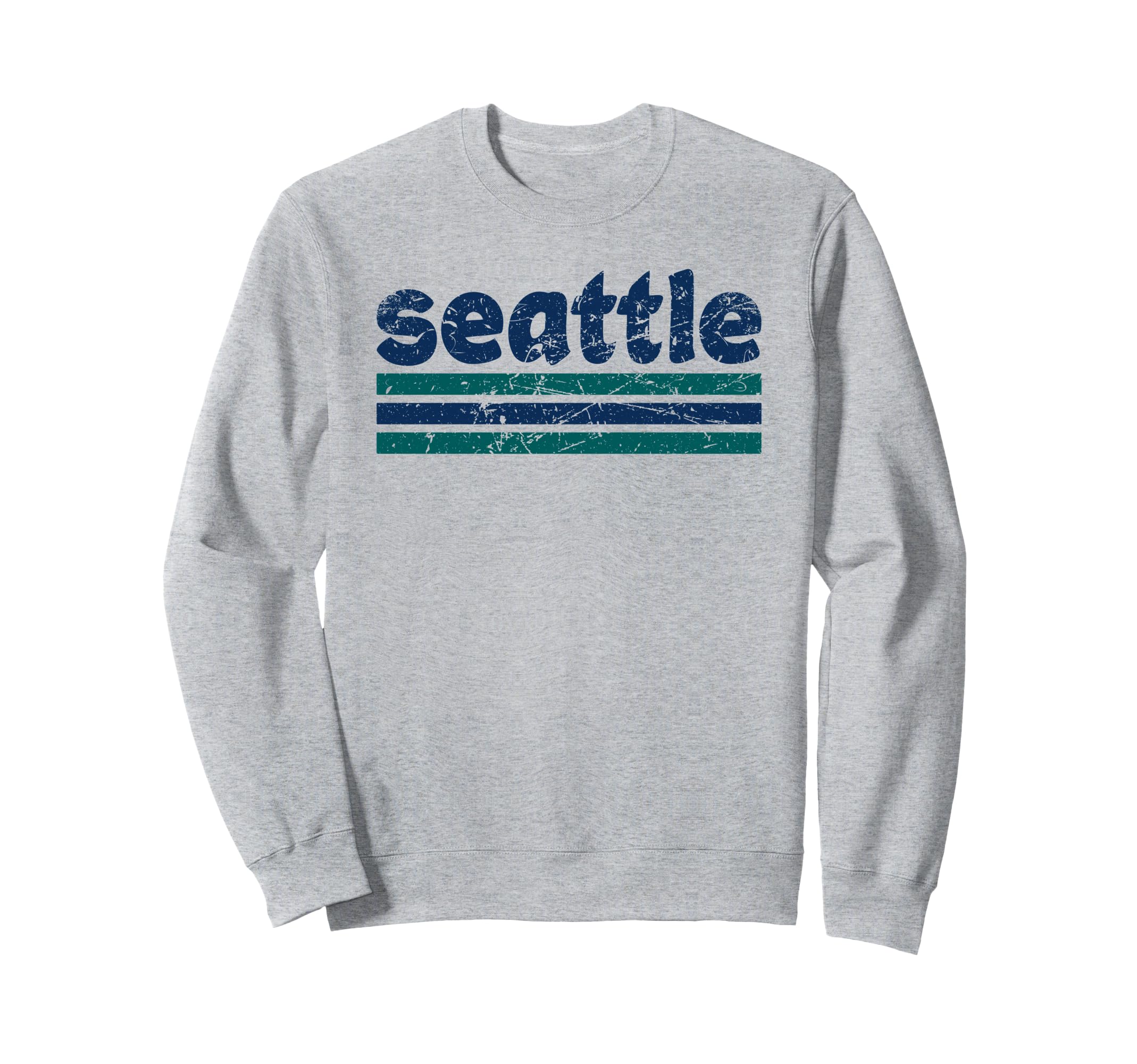 Seattle Washington Three Stripe Sweatshirt - Custom Art Print Men Women - T-Shirt, Sweatshirt, Hoodie