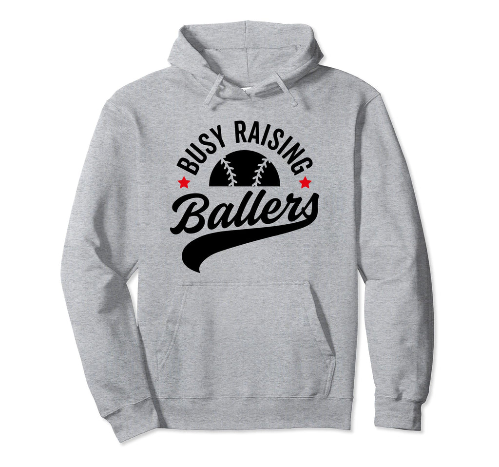 Busy Raising Ballers Baseball Cheer Mom Hoodie - Novelty Apparel Men Women - T-Shirt, Sweatshirt, Hoodie