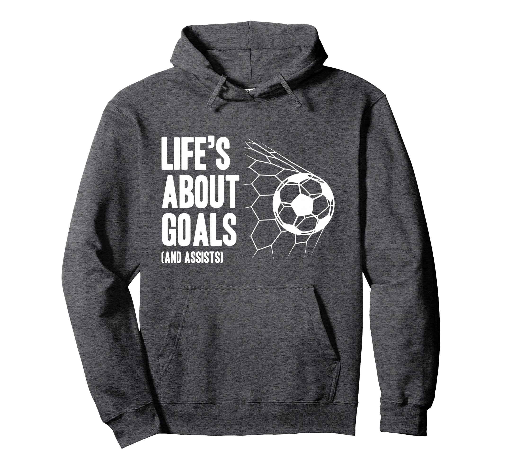 Lifes About Goals Soccer Player Coach Hoodie - Custom Art Print for Adults - T-Shirt, Sweatshirt, Hoodie