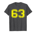 Number 63 Varsity Distressed Sport T-Shirt - Fun Novelty Design Unisex - T-Shirt, Sweatshirt, Hoodie