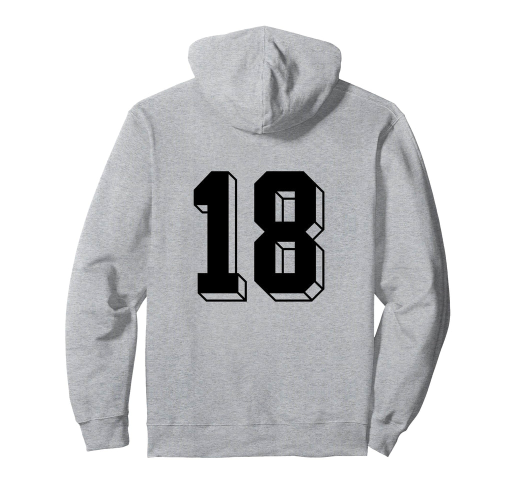 Number 18 Backside 80S 90S Team Jersey Hoodie - Graphic Print Men Women - T-Shirt, Sweatshirt, Hoodie