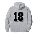 Number 18 Backside 80S 90S Team Jersey Hoodie - Graphic Print Men Women - T-Shirt, Sweatshirt, Hoodie