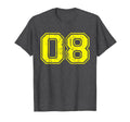Number 08 Eight Varsity Distressed T-Shirt - Minimalist Print for Adults - T-Shirt, Sweatshirt, Hoodie
