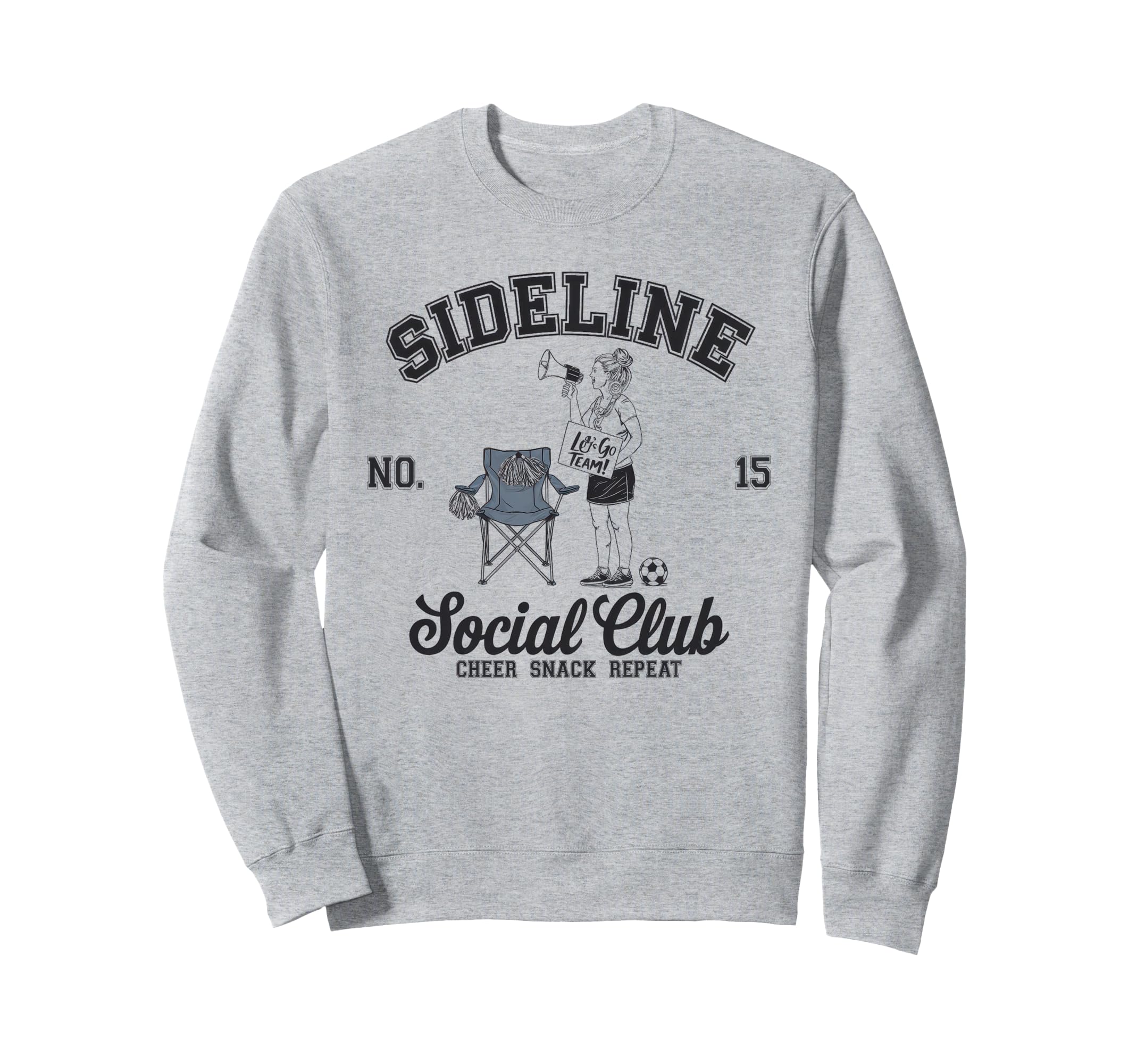 Sideline Social Club Soccer Mom Game Day Sweatshirt - Trendy Graphic Unisex - T-Shirt, Sweatshirt, Hoodie