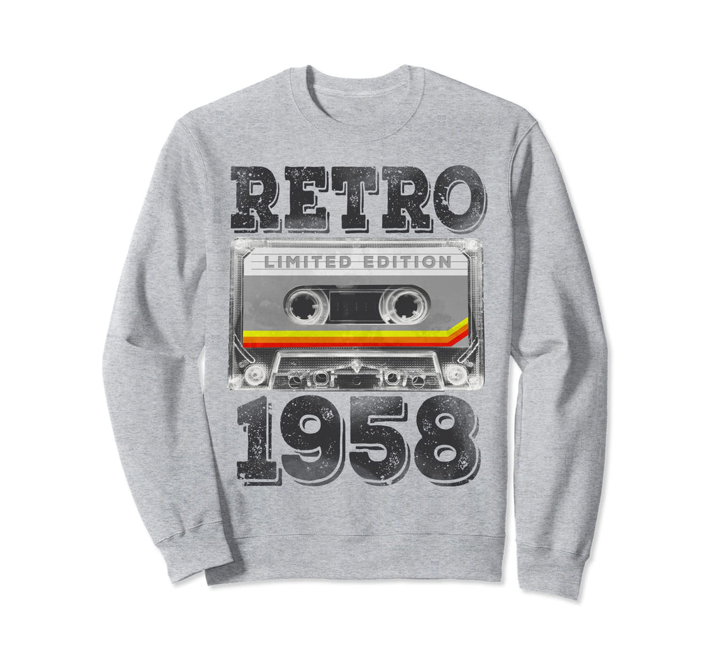 1958 64 Year Old Cassette Tape Sweatshirt - Casual Everyday Wear Men Women - T-Shirt, Sweatshirt, Hoodie
