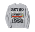 1958 64 Year Old Cassette Tape Sweatshirt - Casual Everyday Wear Men Women - T-Shirt, Sweatshirt, Hoodie