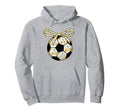 Unique Soccer Ball Pattern Bow Hoodie - Aesthetic Graphic Unisex - T-Shirt, Sweatshirt, Hoodie