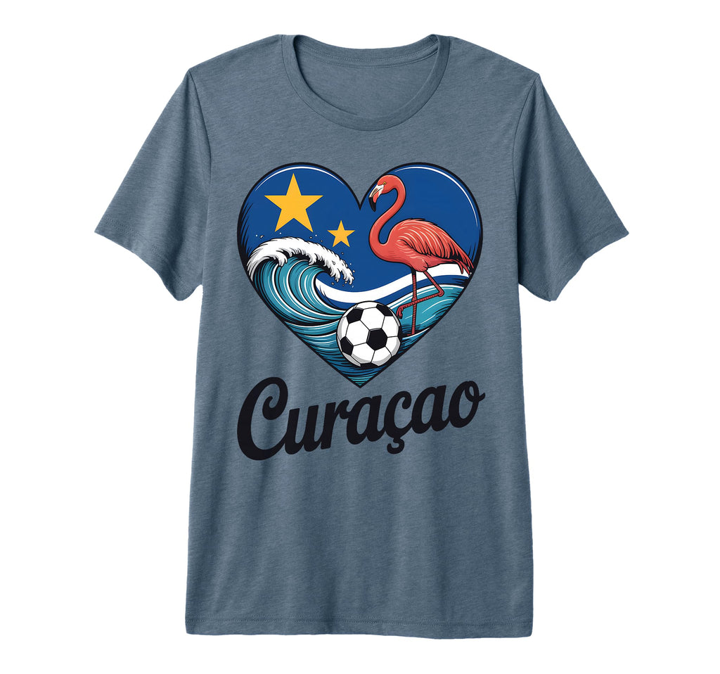 Cura Ao Soccer Heart Caribbean Tri Blend T-Shirt - Streetwear Style Unisex - T-Shirt, Sweatshirt, Hoodie