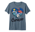 Cura Ao Soccer Heart Caribbean Tri Blend T-Shirt - Streetwear Style Unisex - T-Shirt, Sweatshirt, Hoodie