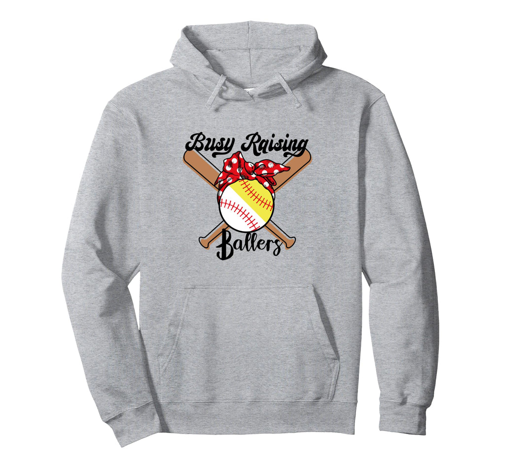 Busy Raising Ballers Funny Baseball Hoodie - Minimalist Print Unisex - T-Shirt, Sweatshirt, Hoodie