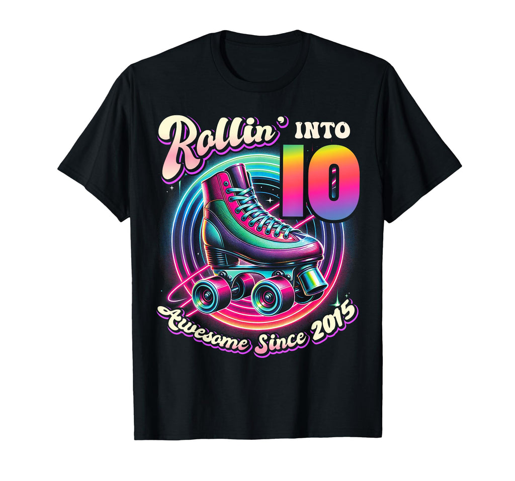 Birthday Roller Skating 10Th Rollin T-Shirt - Minimalist Print for Adults - T-Shirt, Sweatshirt, Hoodie