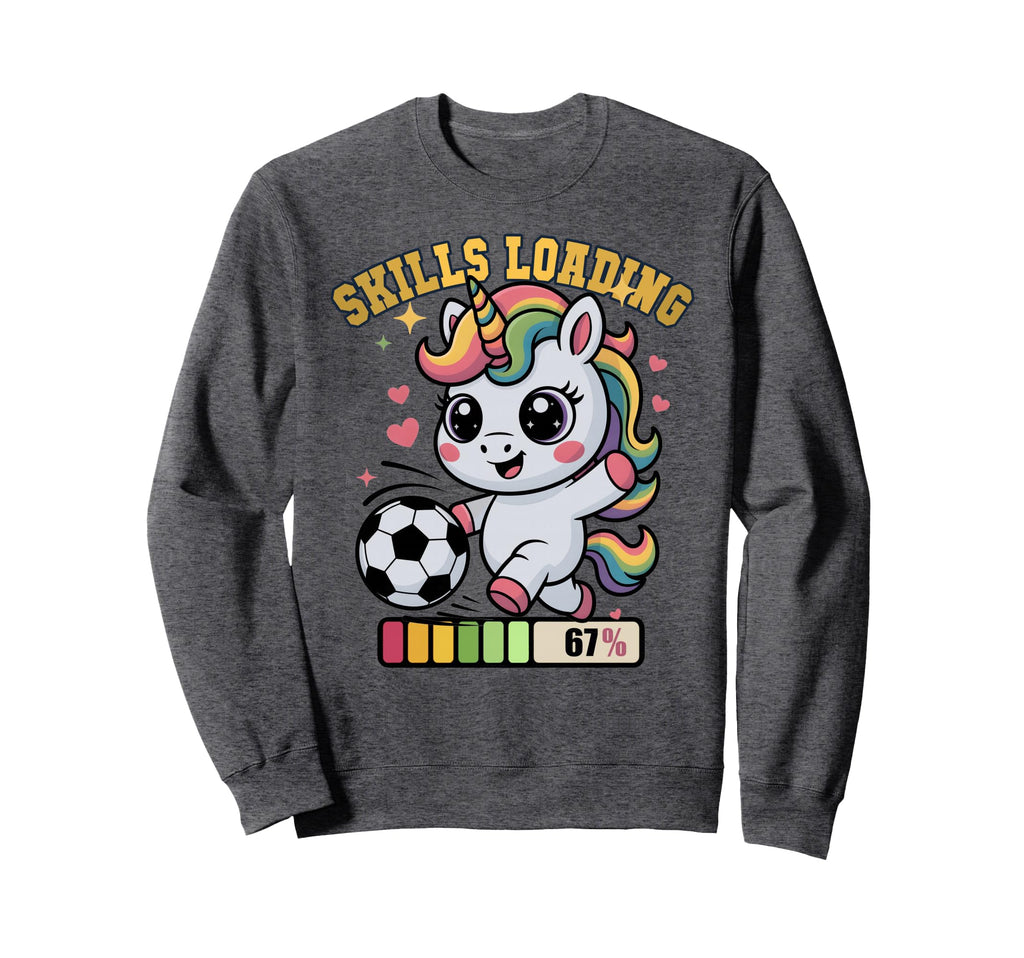 Skills Loading Soccer Unicorn Playing Sweatshirt - Unique Graphic Unisex - T-Shirt, Sweatshirt, Hoodie