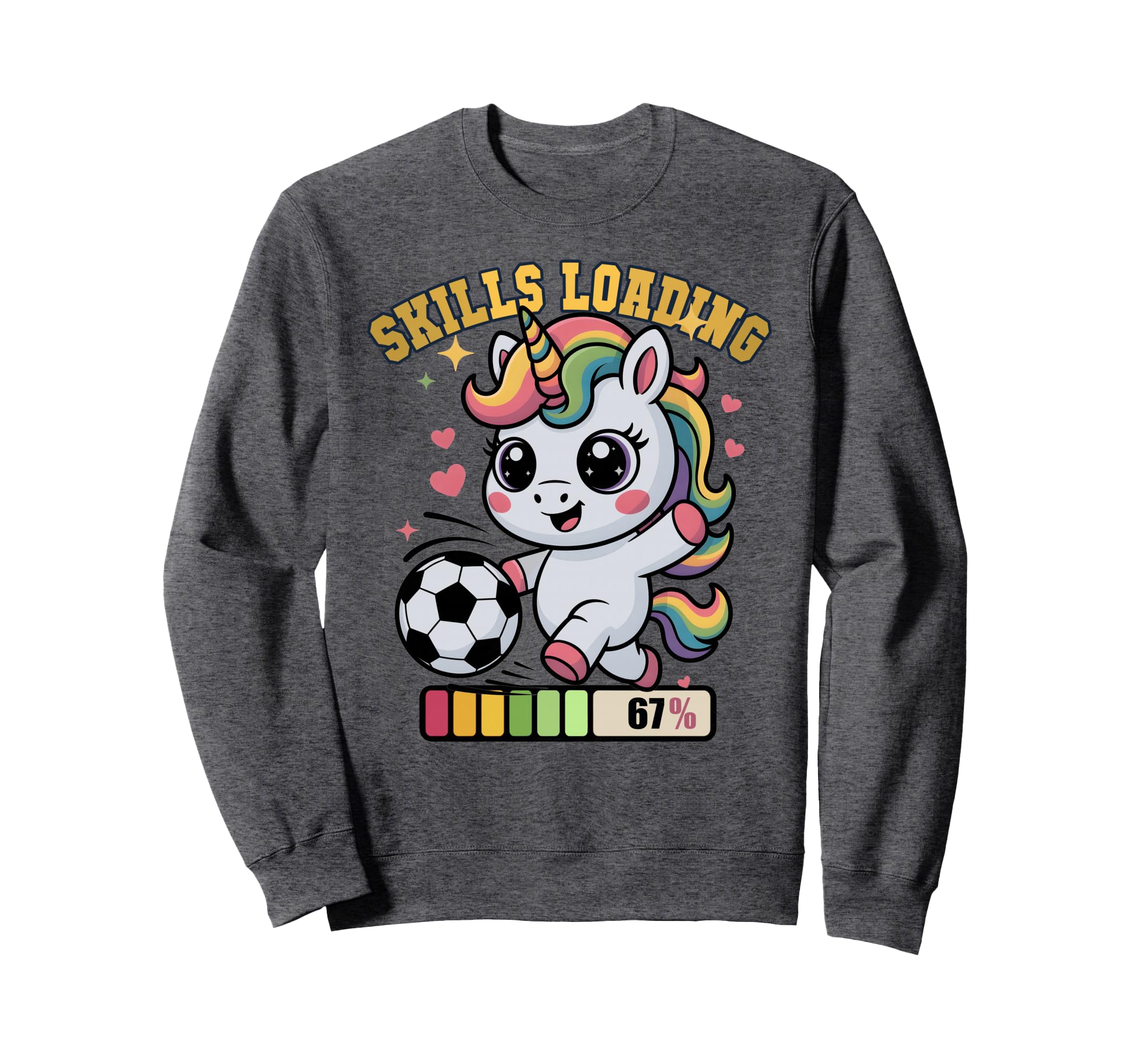 Skills Loading Soccer Unicorn Playing Sweatshirt - Unique Graphic Unisex - T-Shirt, Sweatshirt, Hoodie