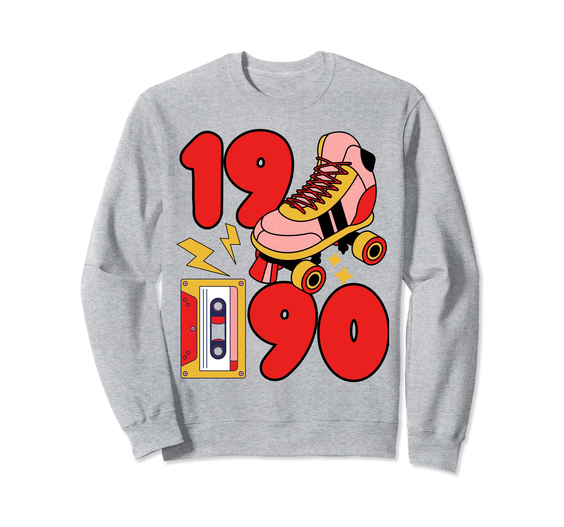 90S Vibes Mixed Tapes Roller Sweatshirt - Custom Art Print for Adults - T-Shirt, Sweatshirt, Hoodie