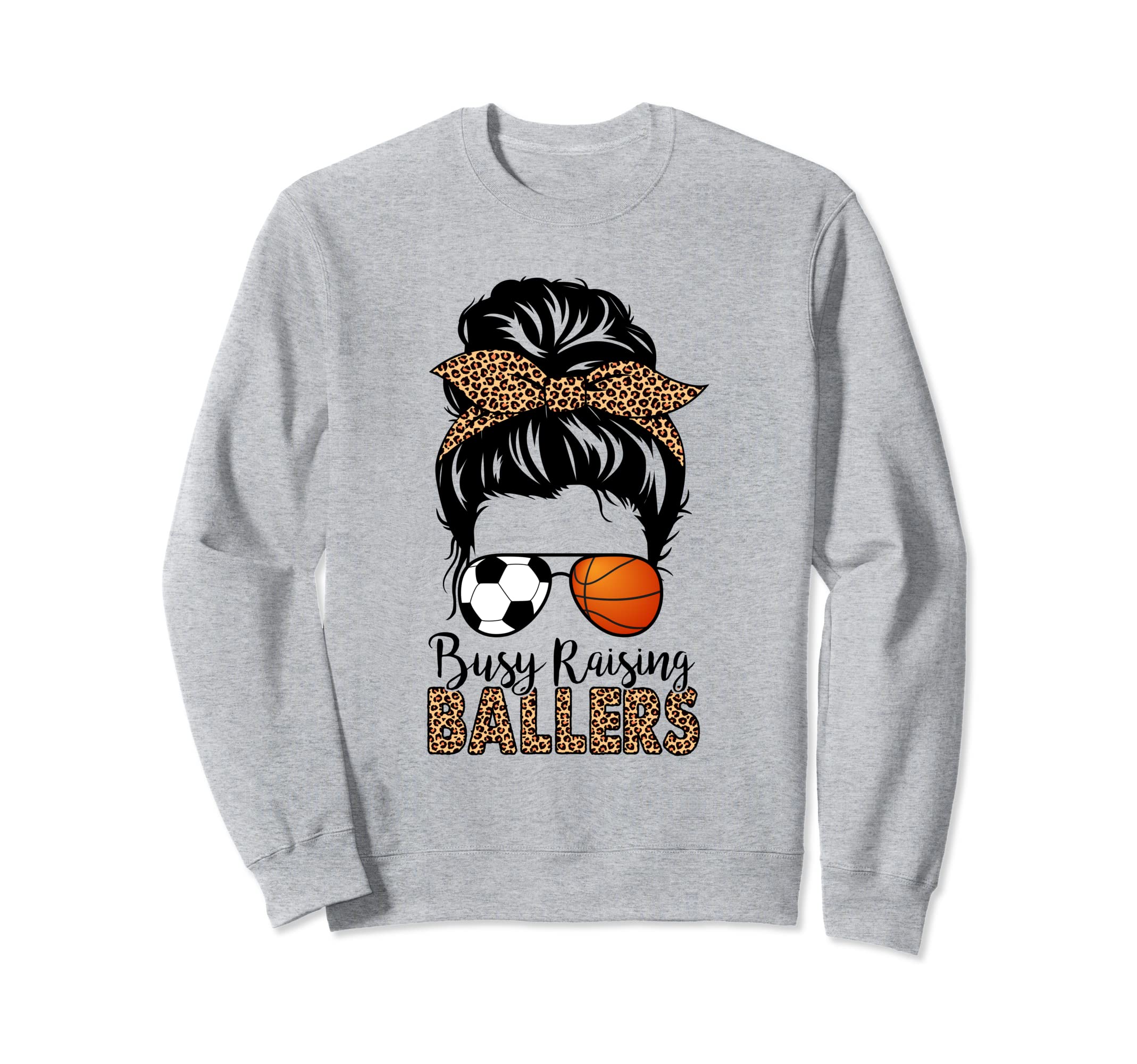 Soccer And Basketball Mom Messy Bun Sweatshirt - Minimalist Print Unisex - T-Shirt, Sweatshirt, Hoodie
