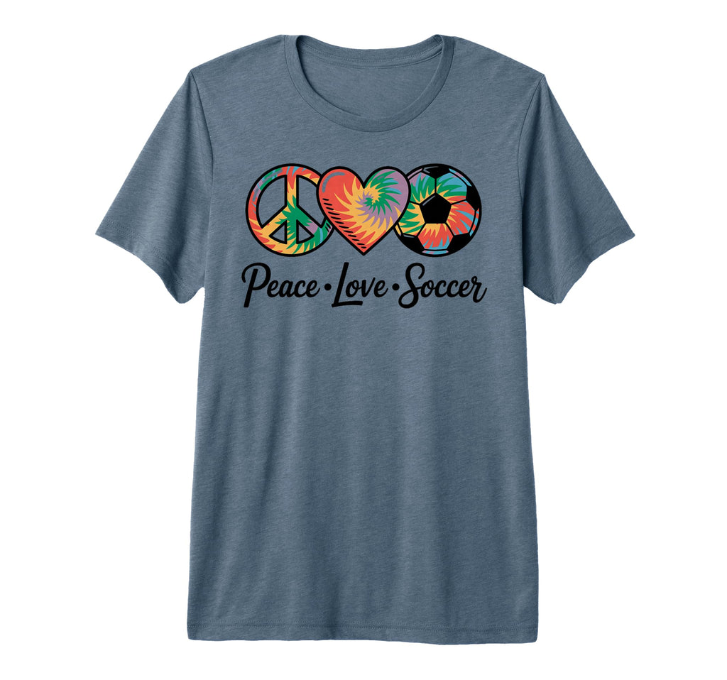 Peace Love Soccer Football T-Shirt - Casual Everyday Wear for Adults - T-Shirt, Sweatshirt, Hoodie