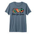 Peace Love Soccer Football T-Shirt - Casual Everyday Wear for Adults - T-Shirt, Sweatshirt, Hoodie