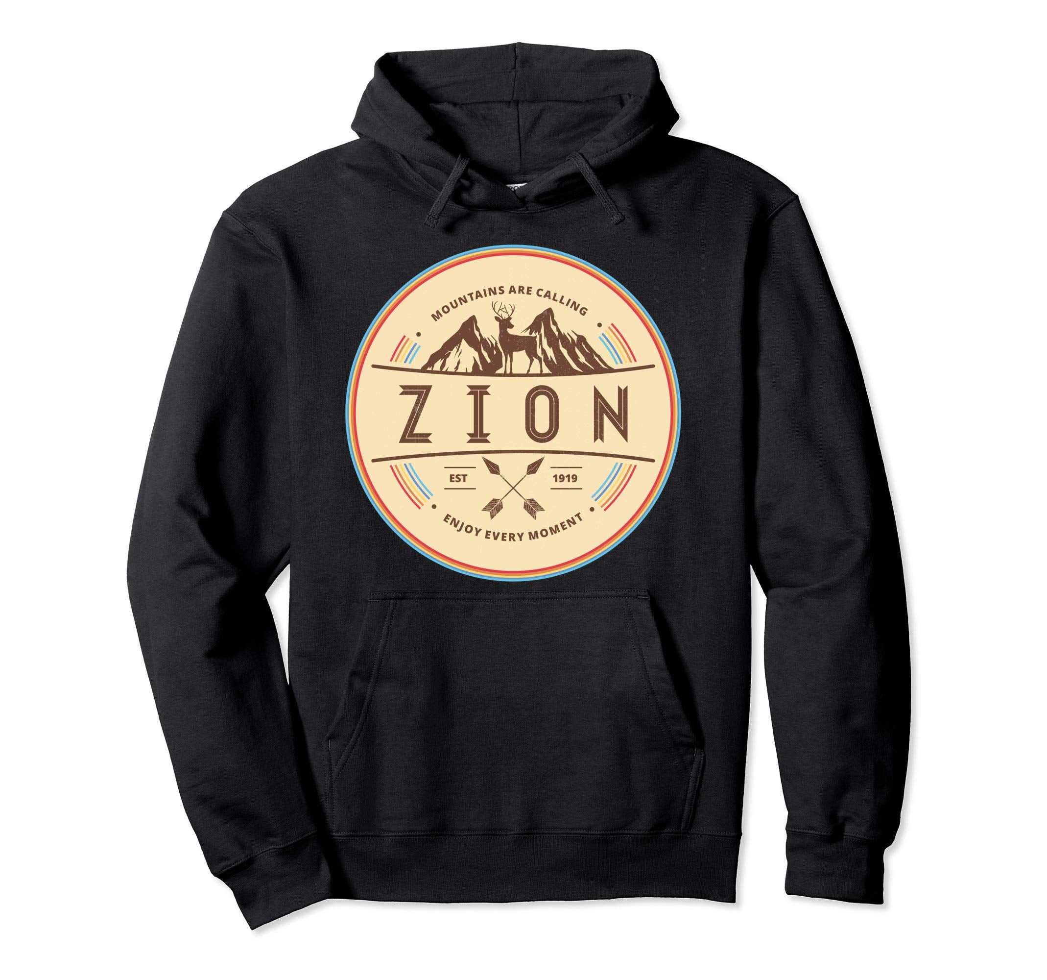 Zion National Park Badge Hoodie - Unique Graphic for Adults - T-Shirt, Sweatshirt, Hoodie