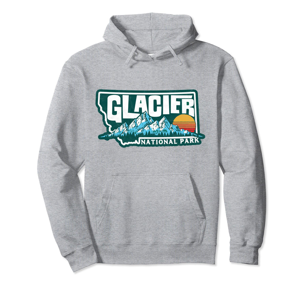 Glacier National Park Montana Mountain Hoodie - Custom Art Print Men Women - T-Shirt, Sweatshirt, Hoodie