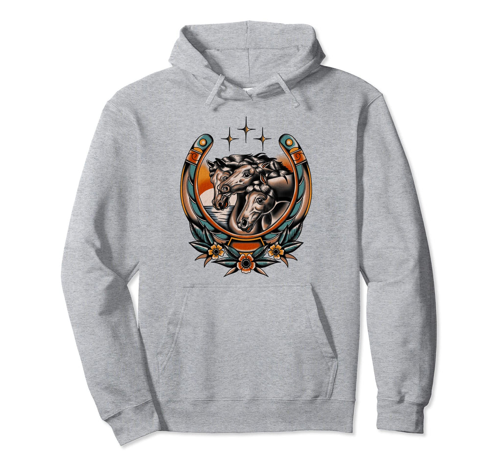Pharaohs Horses Traditional Tattoo Hoodie - Graphic Print for Adults - T-Shirt, Sweatshirt, Hoodie