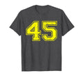 Number 45 Varsity Distressed Sport T-Shirt - Unique Graphic for Adults - T-Shirt, Sweatshirt, Hoodie