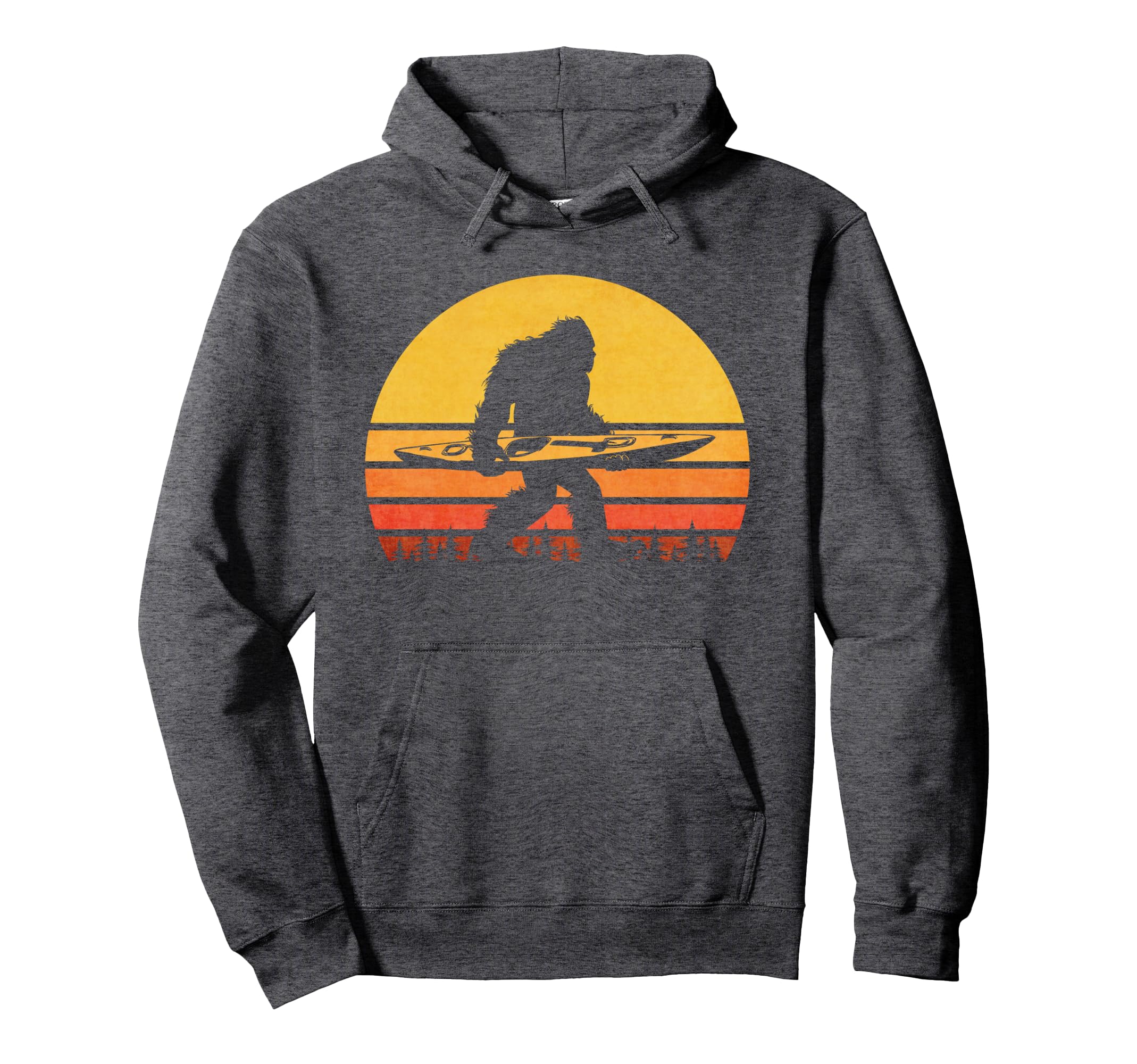 Bigfoot Kayak Sasquatch Kayaking Gift Hoodie - Casual Everyday Wear Unisex - T-Shirt, Sweatshirt, Hoodie