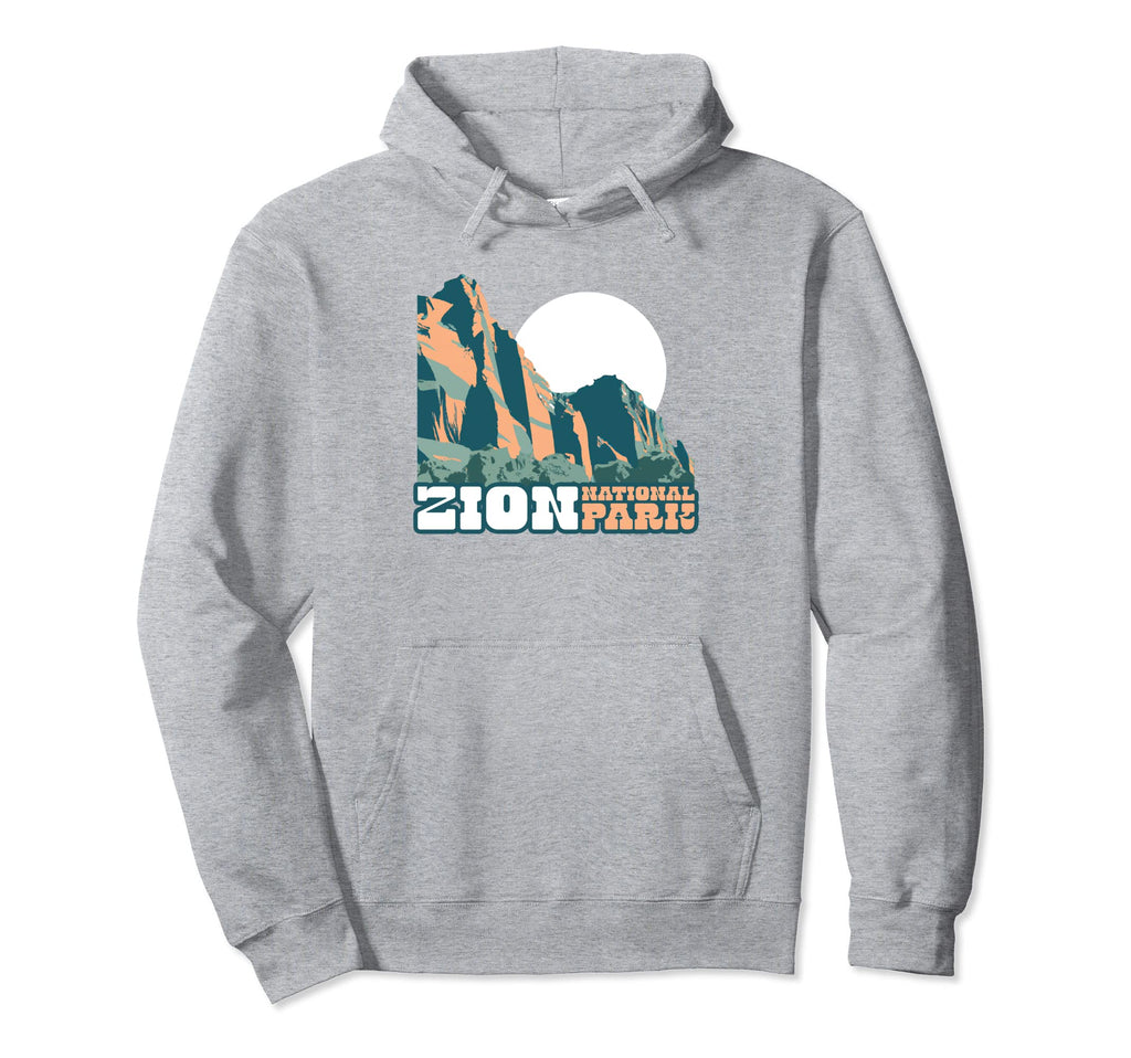 Zion National Park Wpa Utah Hoodie - Aesthetic Graphic Men Women - T-Shirt, Sweatshirt, Hoodie