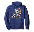 Soccer Easter Bunny Eggs Playing Hoodie - Casual Everyday Wear Unisex - T-Shirt, Sweatshirt, Hoodie