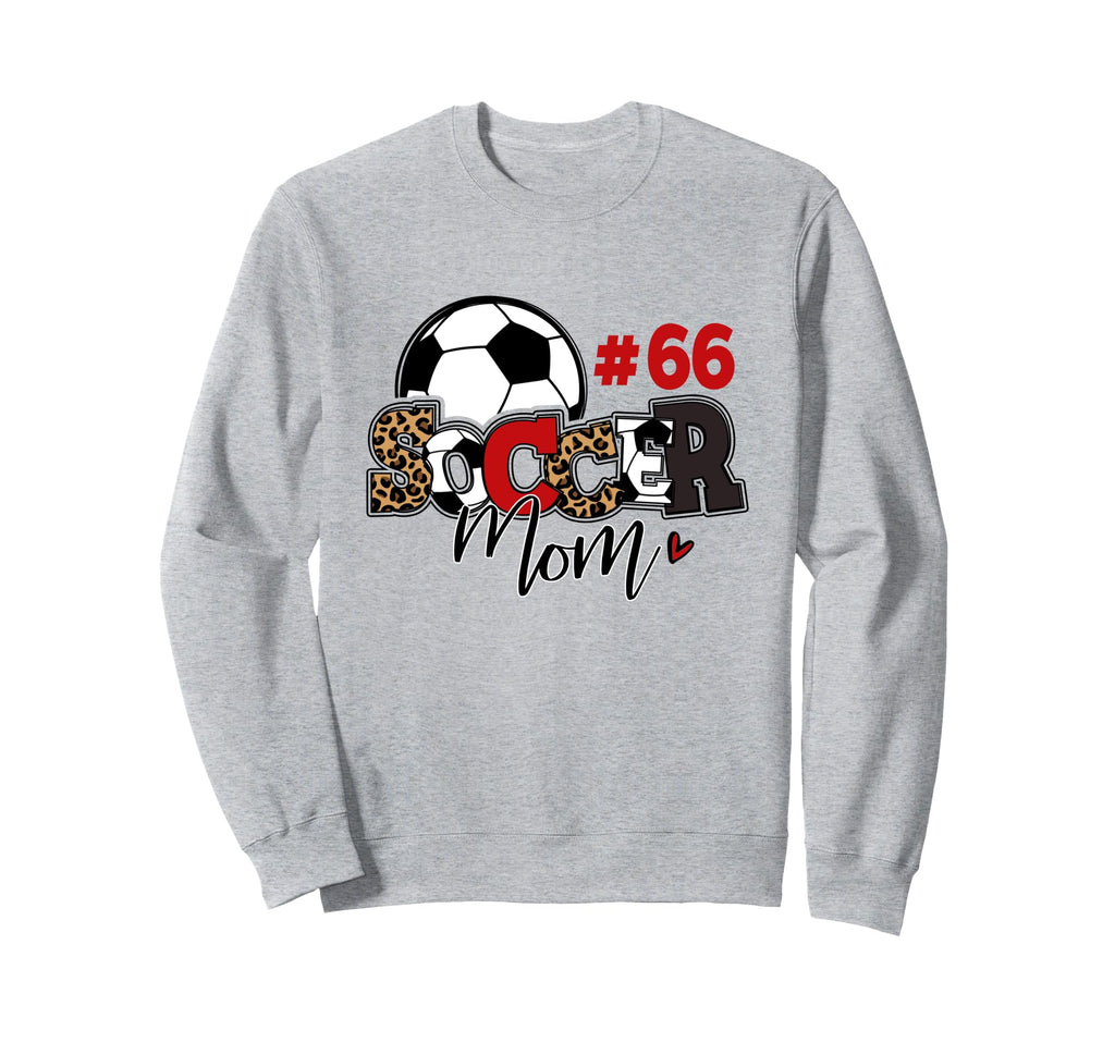 Soccer Mom 66 Custom Number Mothers Sweatshirt - Novelty Apparel Unisex - T-Shirt, Sweatshirt, Hoodie