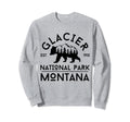 Grizzly Bear Montana Glacier National Sweatshirt - Graphic Print Men Women - T-Shirt, Sweatshirt, Hoodie