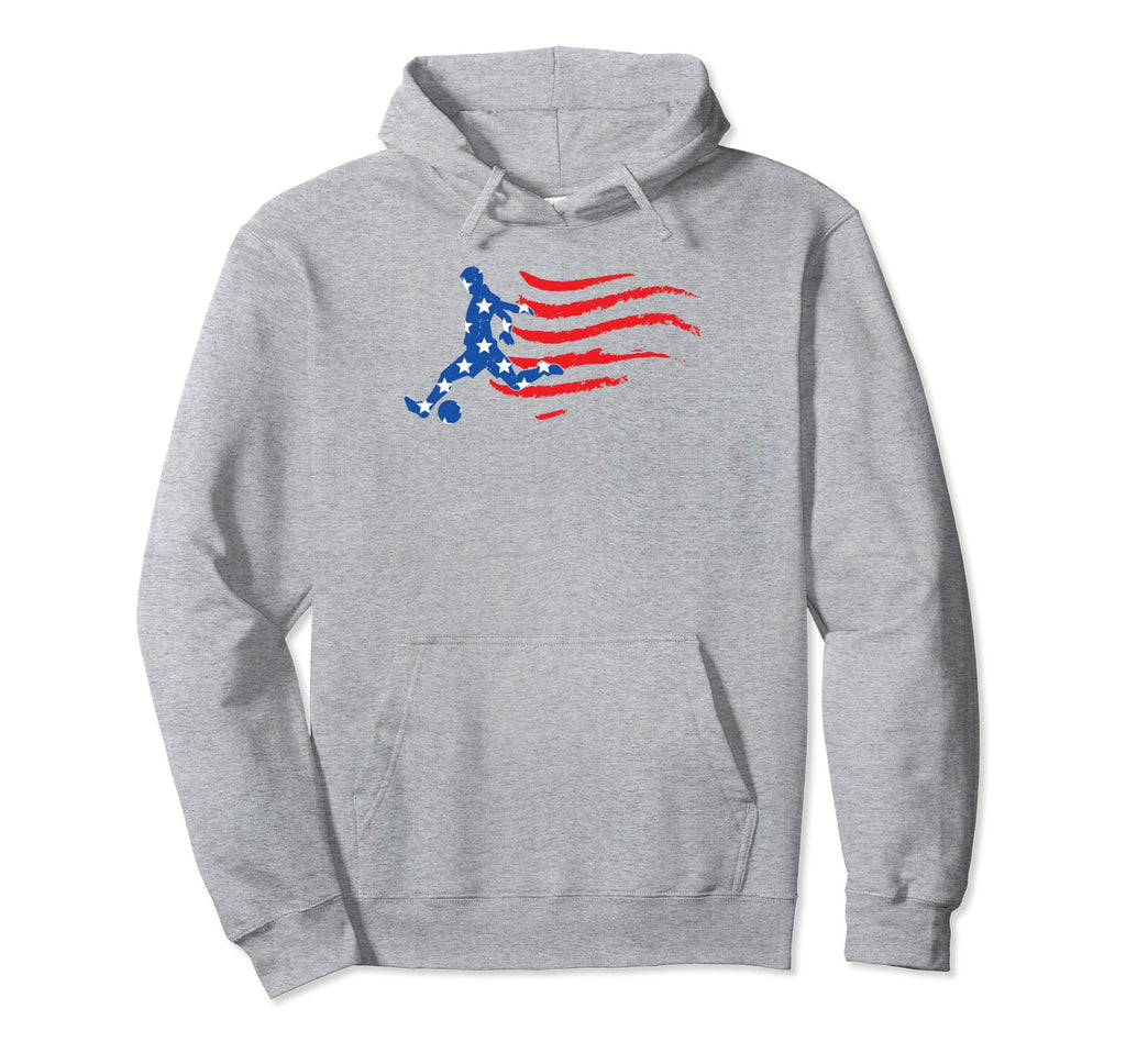 Soccer Player Usa Flag Indepedence Day Hoodie - Trendy Graphic Men Women - T-Shirt, Sweatshirt, Hoodie