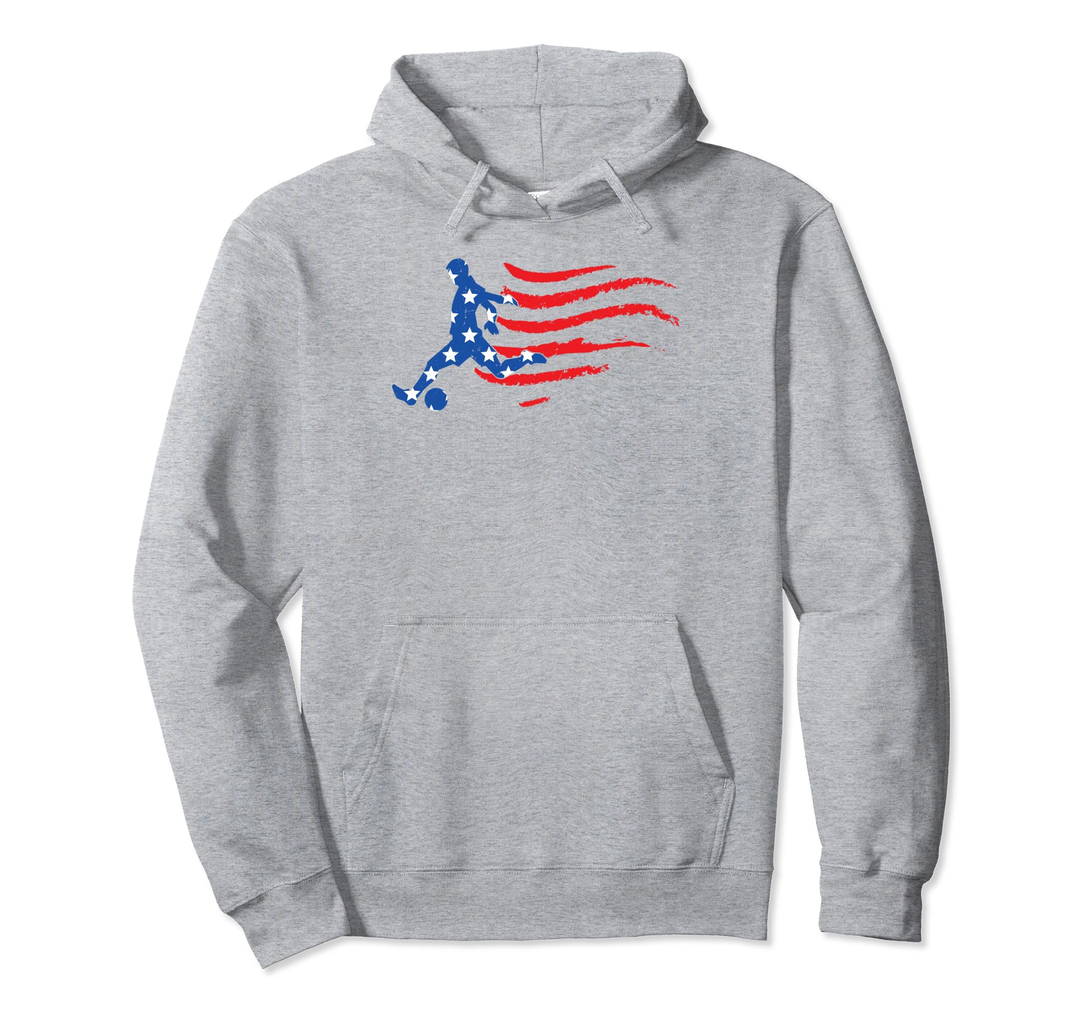 Soccer Player Usa Flag Indepedence Day Hoodie - Trendy Graphic Men Women - T-Shirt, Sweatshirt, Hoodie