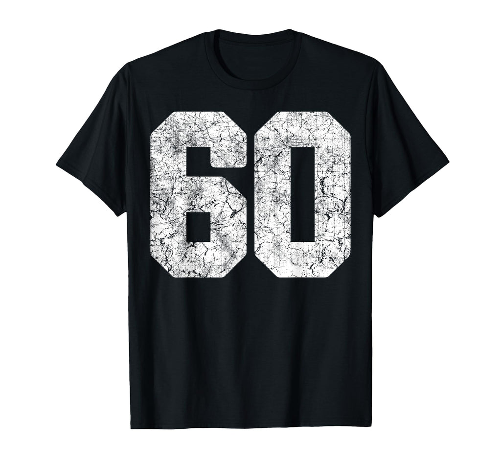 Distressed White Number 60 Jersey T-Shirt - Custom Art Print Men Women - T-Shirt, Sweatshirt, Hoodie