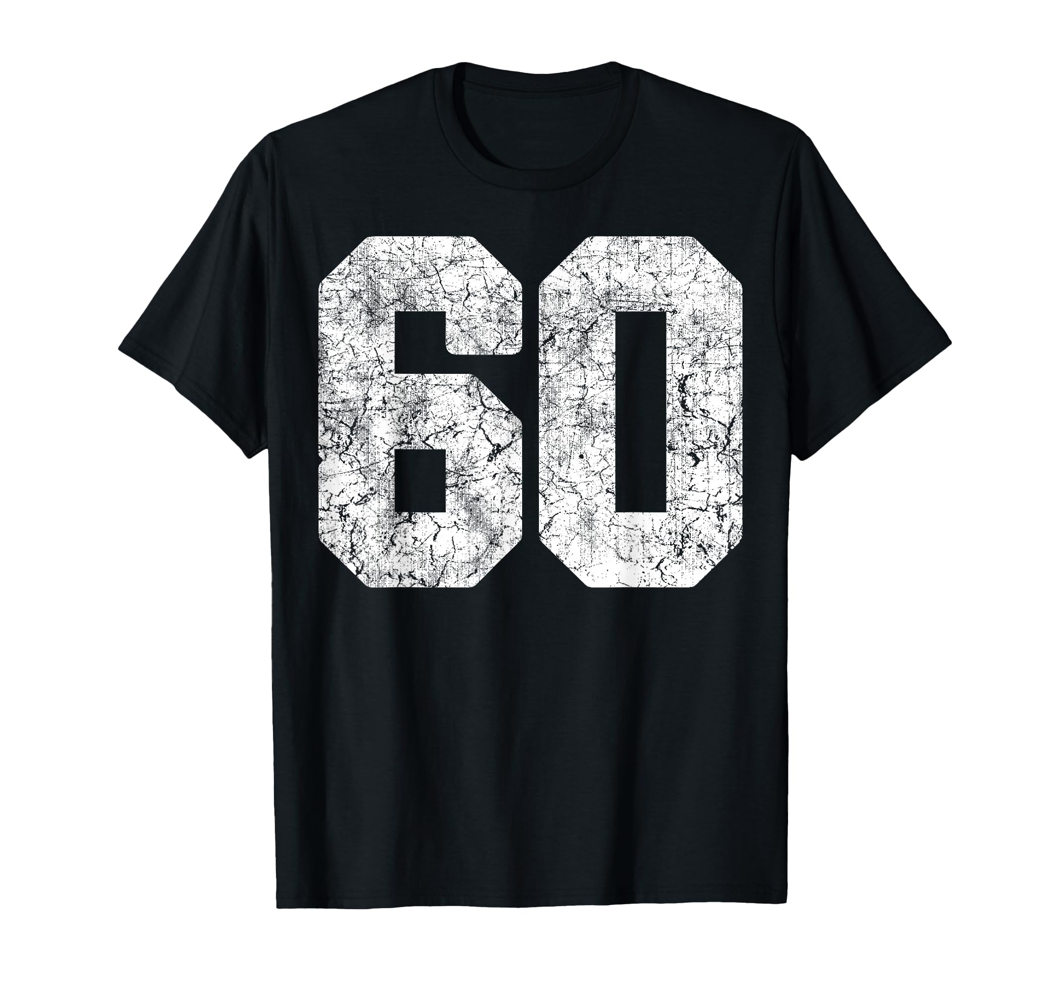 Distressed White Number 60 Jersey T-Shirt - Custom Art Print Men Women - T-Shirt, Sweatshirt, Hoodie