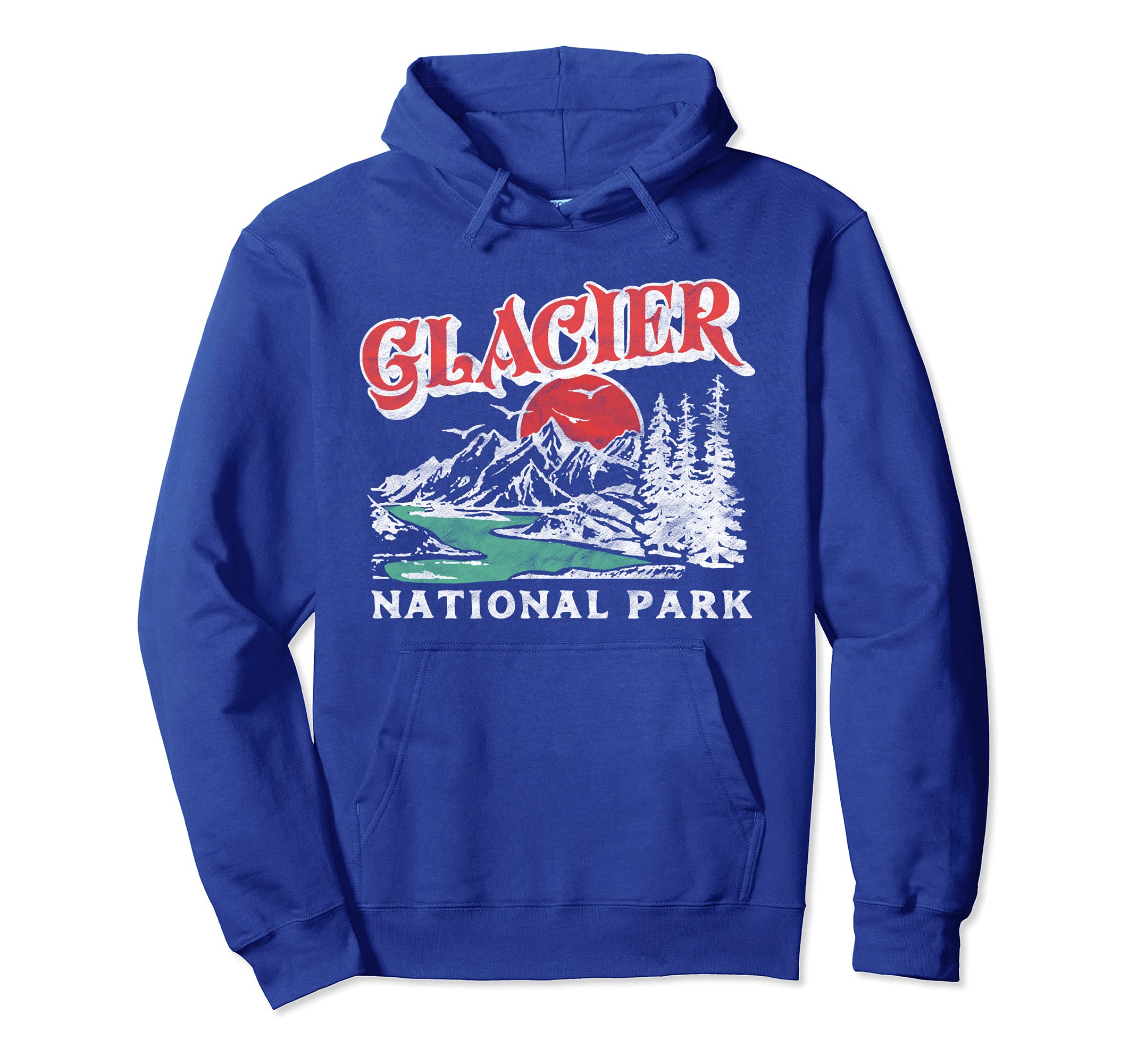 Glacier National Park 80S Mountains Hoodie - Streetwear Style Men Women - T-Shirt, Sweatshirt, Hoodie