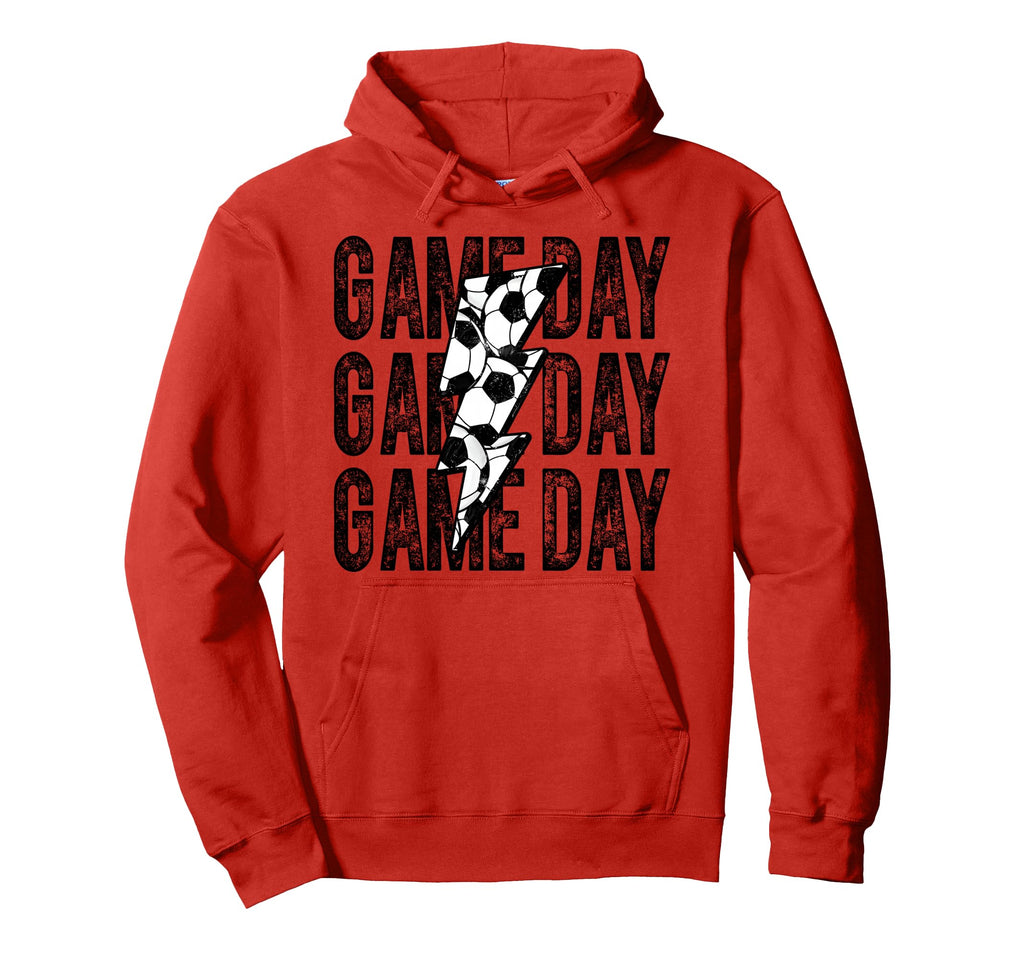 Game Day Soccer Lightning Bolt Soccer Mom Dad Hoodie - Graphic Print Unisex - T-Shirt, Sweatshirt, Hoodie