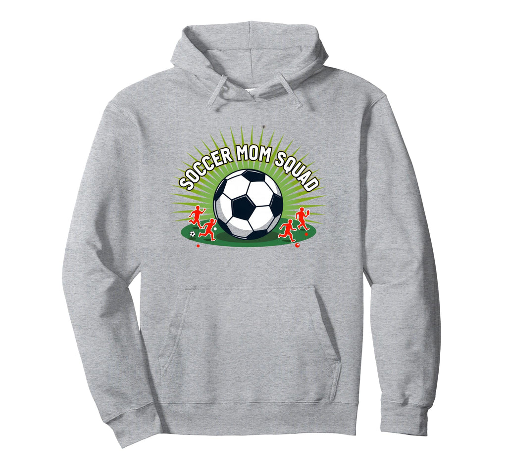 Soccer Mom Squad Sporty Parent Team Hoodie - Minimalist Print for Adults - T-Shirt, Sweatshirt, Hoodie