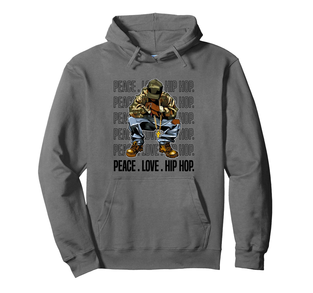 Peace Love Hip Hop Old School 90 Dope Camo Hoodie - Graphic Print Unisex - T-Shirt, Sweatshirt, Hoodie